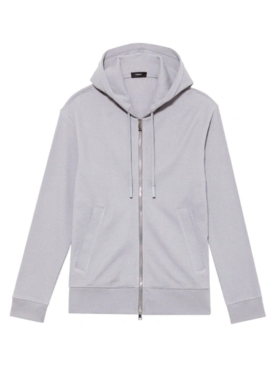 Theory Thermal Zip-up Hoodie In Sleetblue