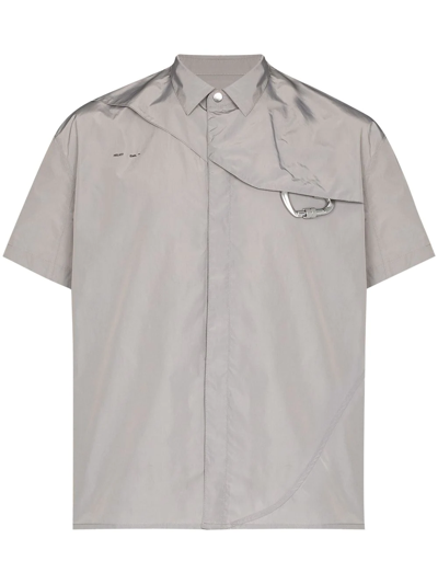 Heliot Emil Oversized Short-sleeved Shirt In Grey
