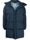 Diesel Logo-patch Puffer Coat In Blau