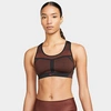 Nike Women's Fe-nom Flyknit High-impact Support Sports Bra In Bronze Eclipse/black