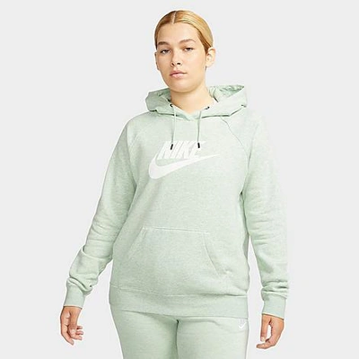 Nike Women's Sportswear Essential Fleece Pullover Hoodie In Seafoam/heather/white