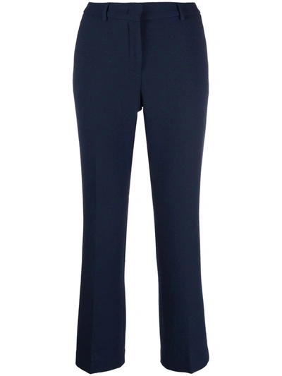 L'autre Chose Cropped Tailored Trousers In Blue