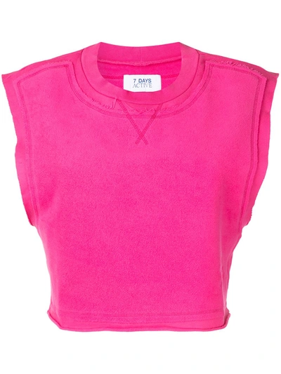 7 Days Active Sleeveless Cropped Top In Rosa