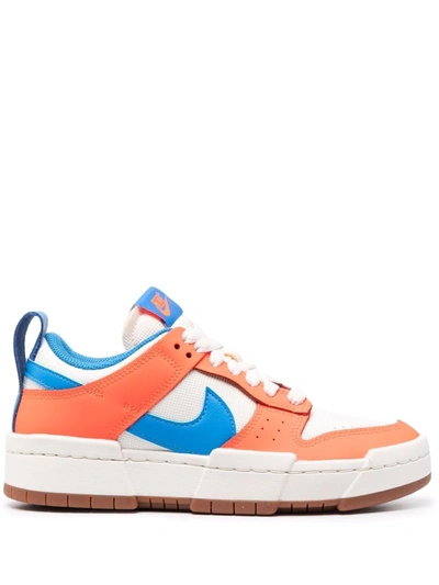 Nike Mens Blue Total Orange Dunk Disrupt Low-top Leather Trainers 5 In Sail,total Orange,gum Medium Brown,light Photo Blue