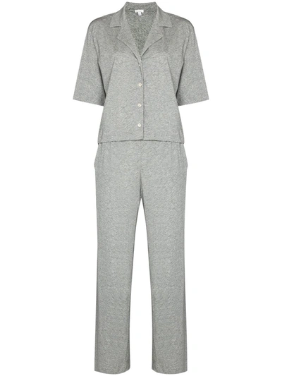 Skin Womens Heather Grey Chandler Organic-cotton Pyjama Set 1 In Htg - Heather Grey