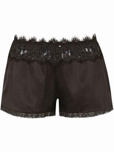 Dolce & Gabbana Lace-trim Mini Shorts In Black