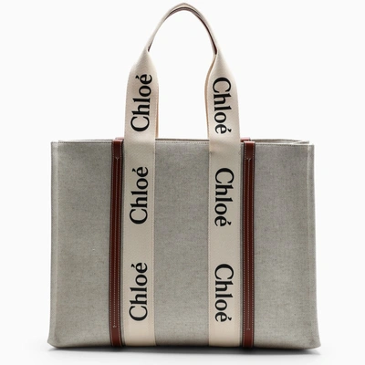 Chloé White Big Shopping Woody Bag