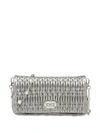 MIU MIU MIU CRYSTAL MATELASSÉ SHOULDER BAG