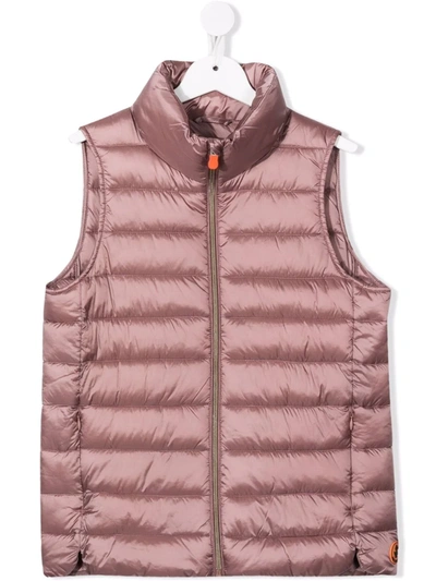 Save The Duck Teen Padded Gilet Jacket In Pink
