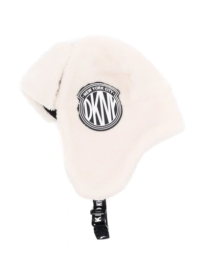 Dkny Teen Side Logo-patch Hat In White
