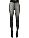 Wolford X Amina Muaddi High-waist Thong Tights In Black