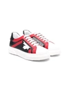 DSQUARED2 LEAF MOTIF LEATHER TRAINERS