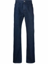 Raf Simons Logo-patch Bootcut Jeans In Blue