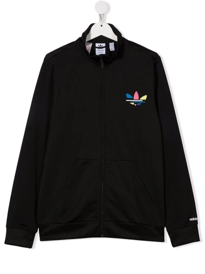 Adidas Originals Teen Logo-print Jacket In Black