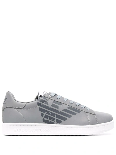 Ea7 Logo Low-top Trainers In Grey