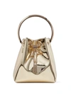 JIMMY CHOO BON BON METALLIC-EFFECT BUCKET BAG