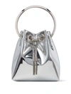 Jimmy Choo Bon Bon Mini Silver-tone Handbag With Metal Bracelet Handle In Mirror Fabbric Woman In Silver
