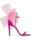 Jimmy Choo Aveline 100 Bow-detailed Satin Sandals In Pink