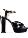 Jimmy Choo Heloise 120 Platform Sandals In Nappa Leather In Black
