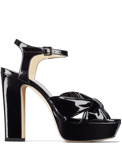 Jimmy Choo Heloise High-shine Finish 120mm Sandals In Black