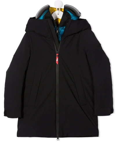 Ai Riders On The Storm Young Kids' Hooded Zipped Coat In Black