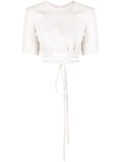 The Mannei Atlass Tie Top In Neutrals