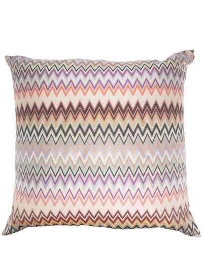 Missoni William Zig-zag Patterned Cushion In Neutrals