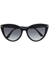 Tom Ford Cat Eye Sunglasses In Black