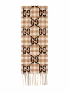 Gucci Gg Jacquard Wool Scarf In Neutrals