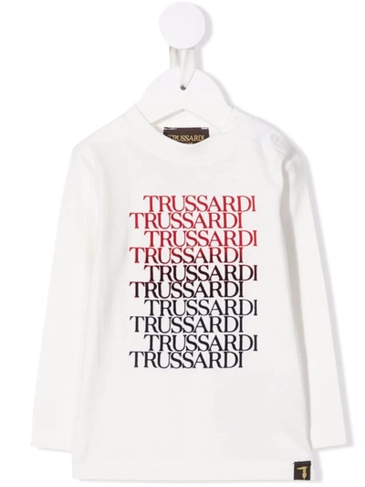 Trussardi Junior Babies' Logo-print Cotton T-shirt In White