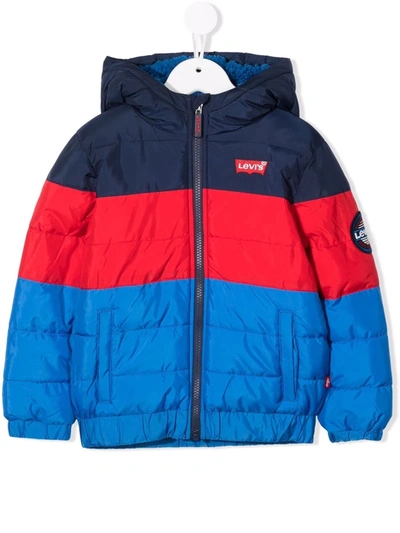Levi's Teen Striped Padded Jacket In Blue