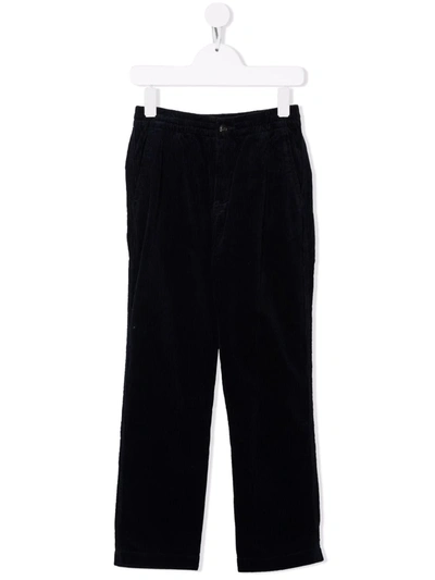 Ralph Lauren Kids' Logo-embroidered Corduroy Trousers In Blue