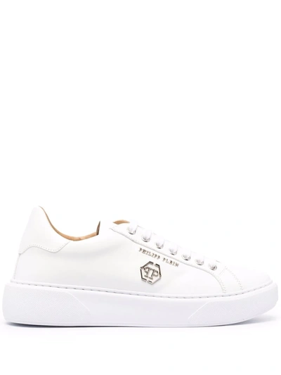 Philipp Plein Hexagon Lo-top Sneakers In Weiss