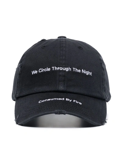 Misbhv Embroidered Slogan Baseball Cap In Black