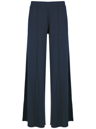 Lygia & Nanny Flared Pleated Trousers In 蓝色