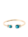 Pomellato Nudo Classic Petit Rose Gold London Blue Topaz And Diamond Bangle, Medium In Rosa