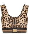 DOLCE & GABBANA LEOPARD-PRINT CROP TOP