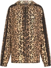 Dolce & Gabbana Leopard-print Zipped Hoodie In Braun