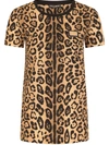 Dolce & Gabbana Short-sleeved Leopard-print Jersey T-shirt In Braun