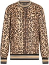 Dolce & Gabbana Leopard-print Jersey Sweatshirt In Braun