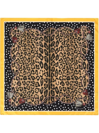 DOLCE & GABBANA LEOPARD-PRINT SILK SCARF