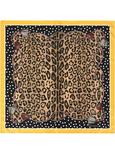 DOLCE & GABBANA LEOPARD-PRINT SILK SCARF