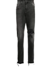 VAL KRISTOPHER DISTRESSED STRAIGHT-LEG JEANS