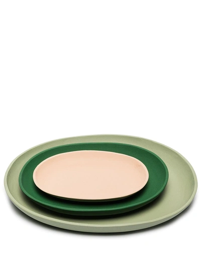 Pols Potten Green And Neutral Greek Tray Set