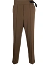 AGNONA PIPED-TRIM WOOL TAILORED TROUSERS