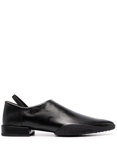 Marine Serre Crescent Moon-print Flat Shoes In Black
