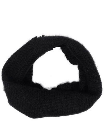 Raf Simons Knitted Snood-scarf In Schwarz