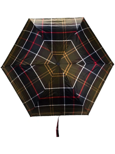 Barbour Portree Plaid Umbrella In Grün