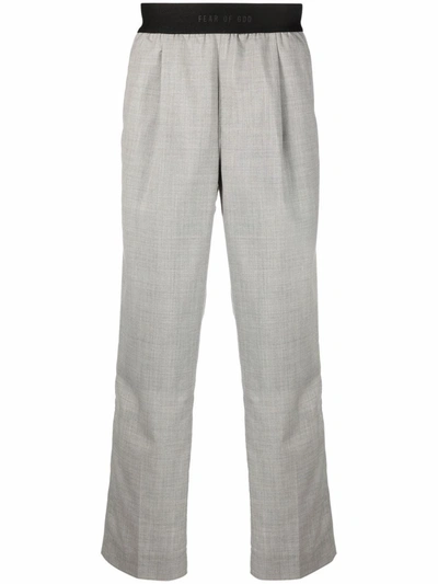 Fear Of God Everyday Straight-leg Super 120s Wool Trousers In Grey