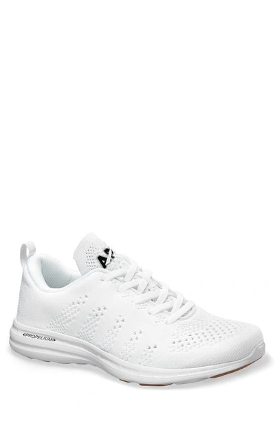 Apl Athletic Propulsion Labs Techloom Pro Knit Running Shoe In White/ Black